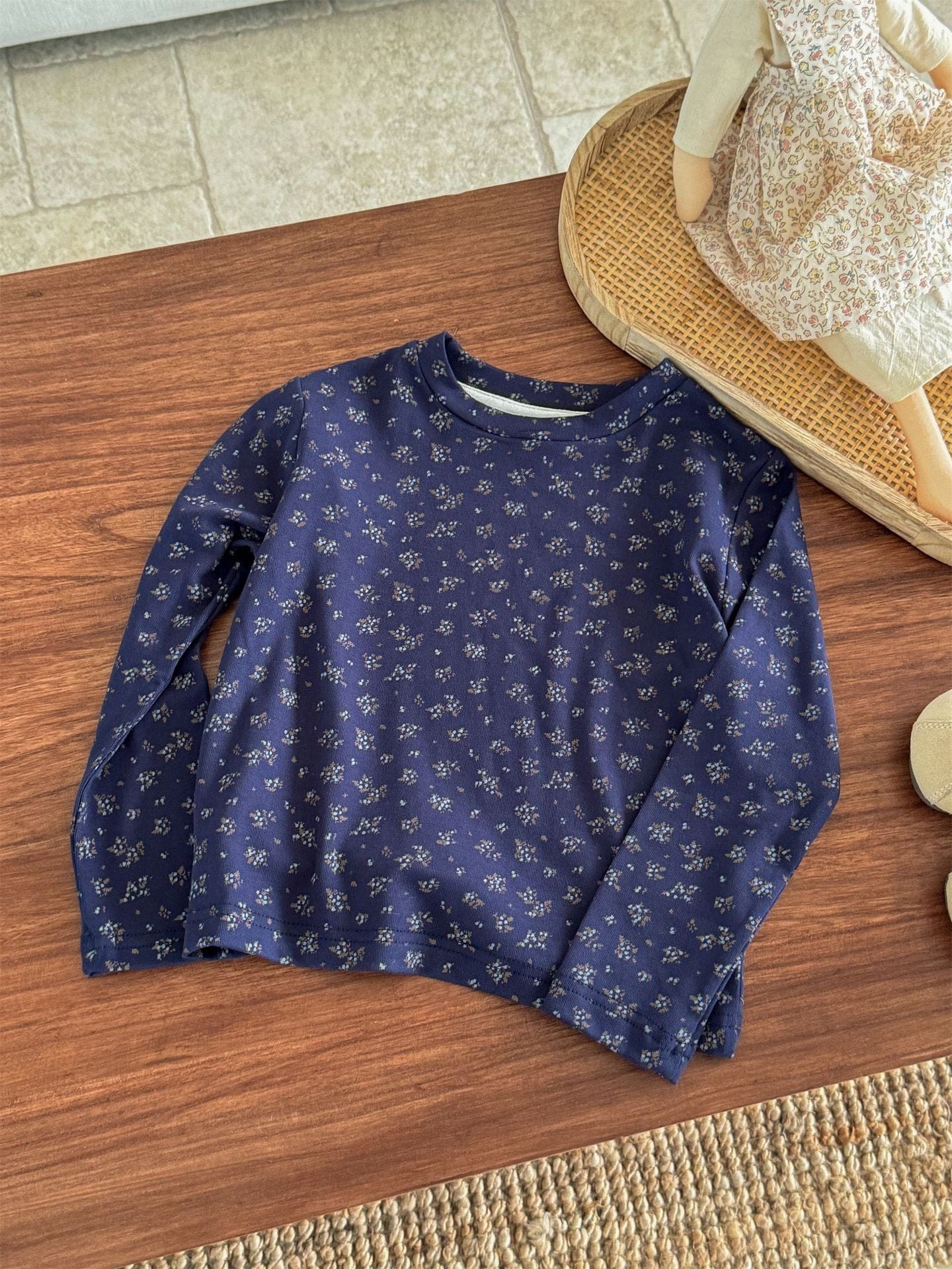 長袖Tシャツ フラワープリント総柄長袖Tシャツ キッズカットソー【mh0011001】