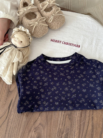 長袖Tシャツ フラワープリント総柄長袖Tシャツ キッズカットソー【mh0011001】