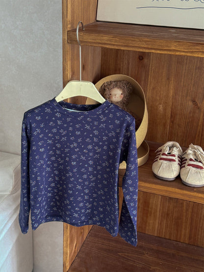 長袖Tシャツ フラワープリント総柄長袖Tシャツ キッズカットソー【mh0011001】