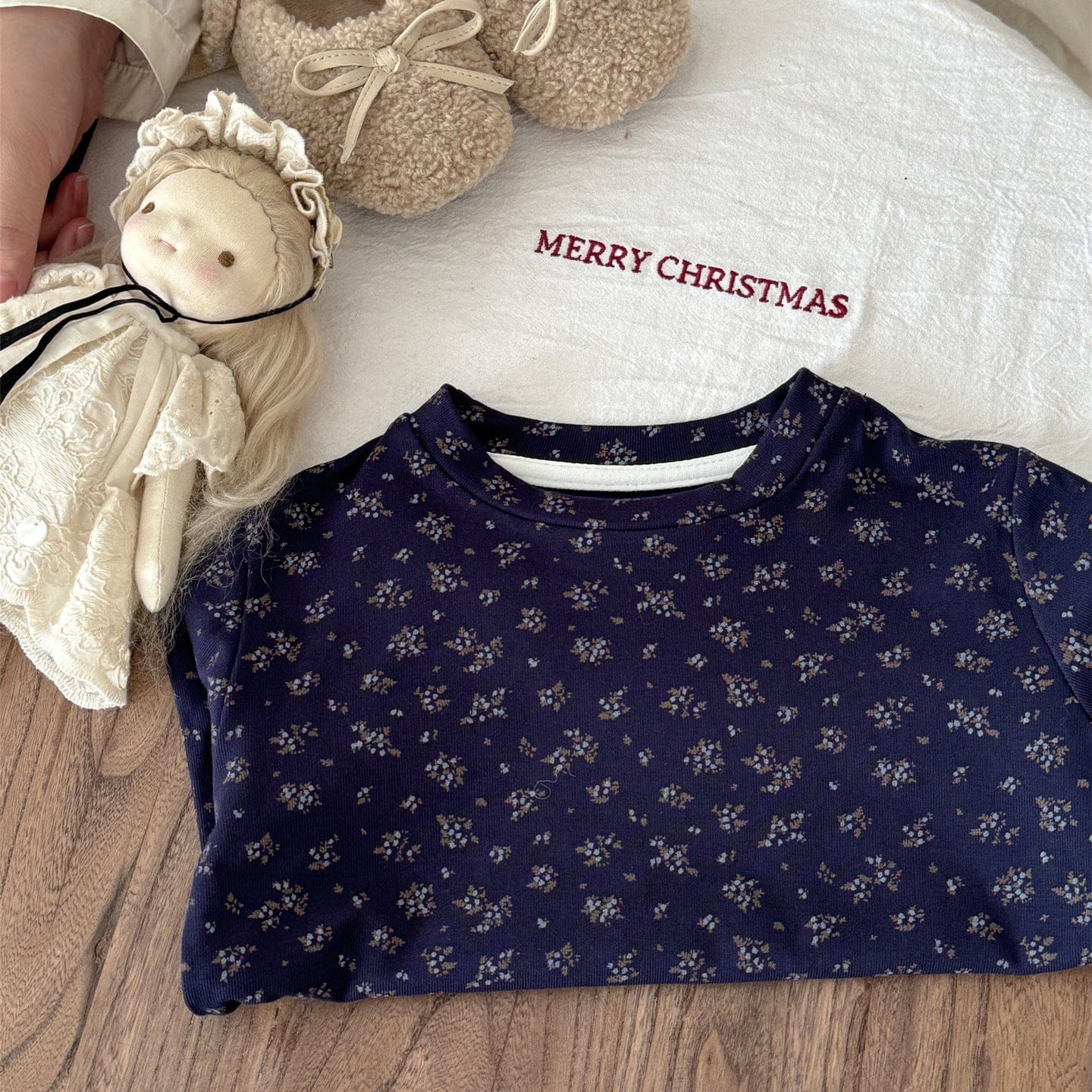 長袖Tシャツ フラワープリント総柄長袖Tシャツ キッズカットソー【mh0011001】