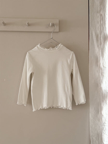 長袖Tシャツ White / 90cm 長袖Tシャツ シンプルベーシックフリルインナーTシャツ【mh0009203】