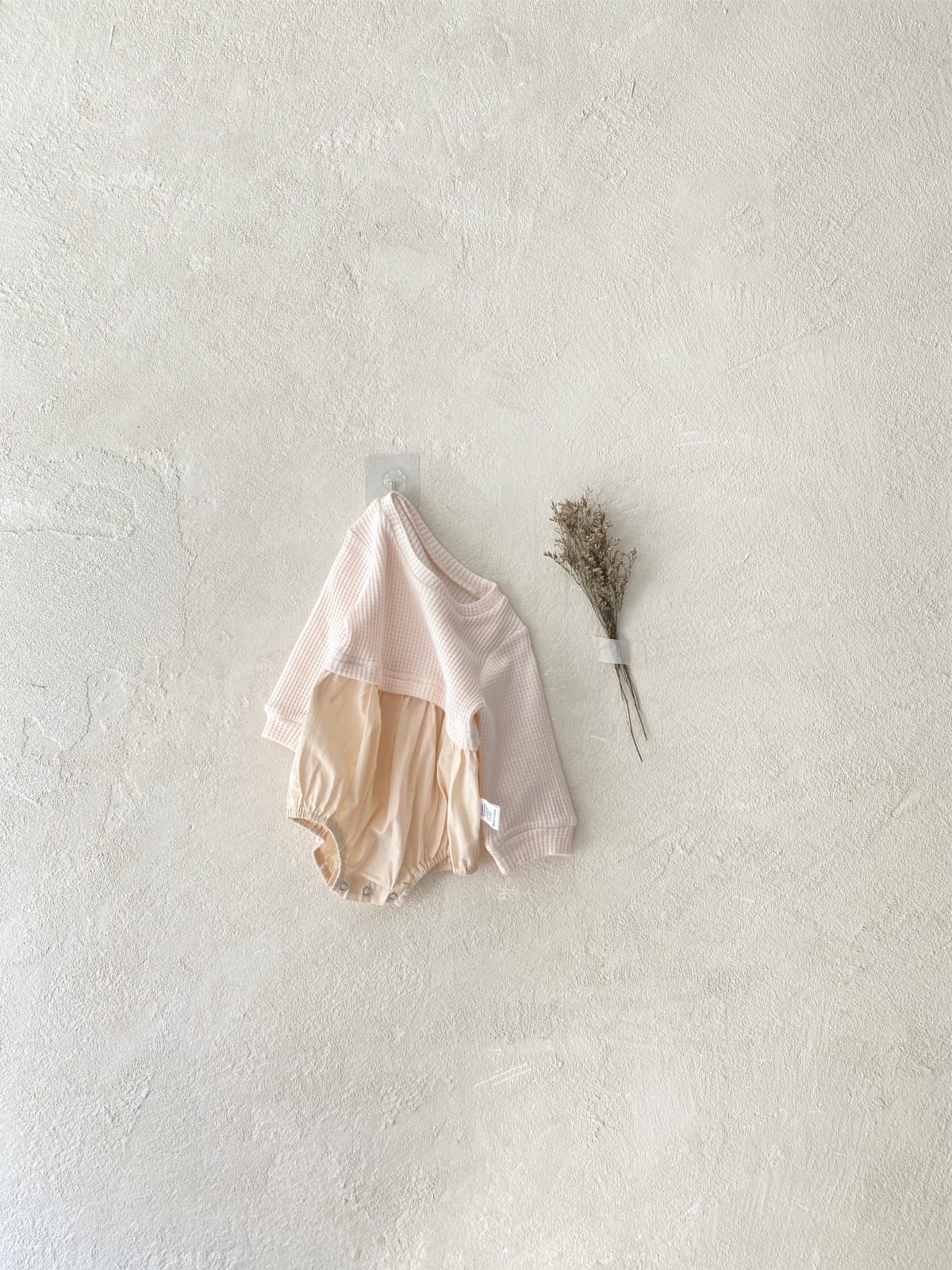 Layered Balloon Romper Beige レイヤード バルーン ロンパース ベージュ【mh0002374】 BBAMMA 長袖ロンパース