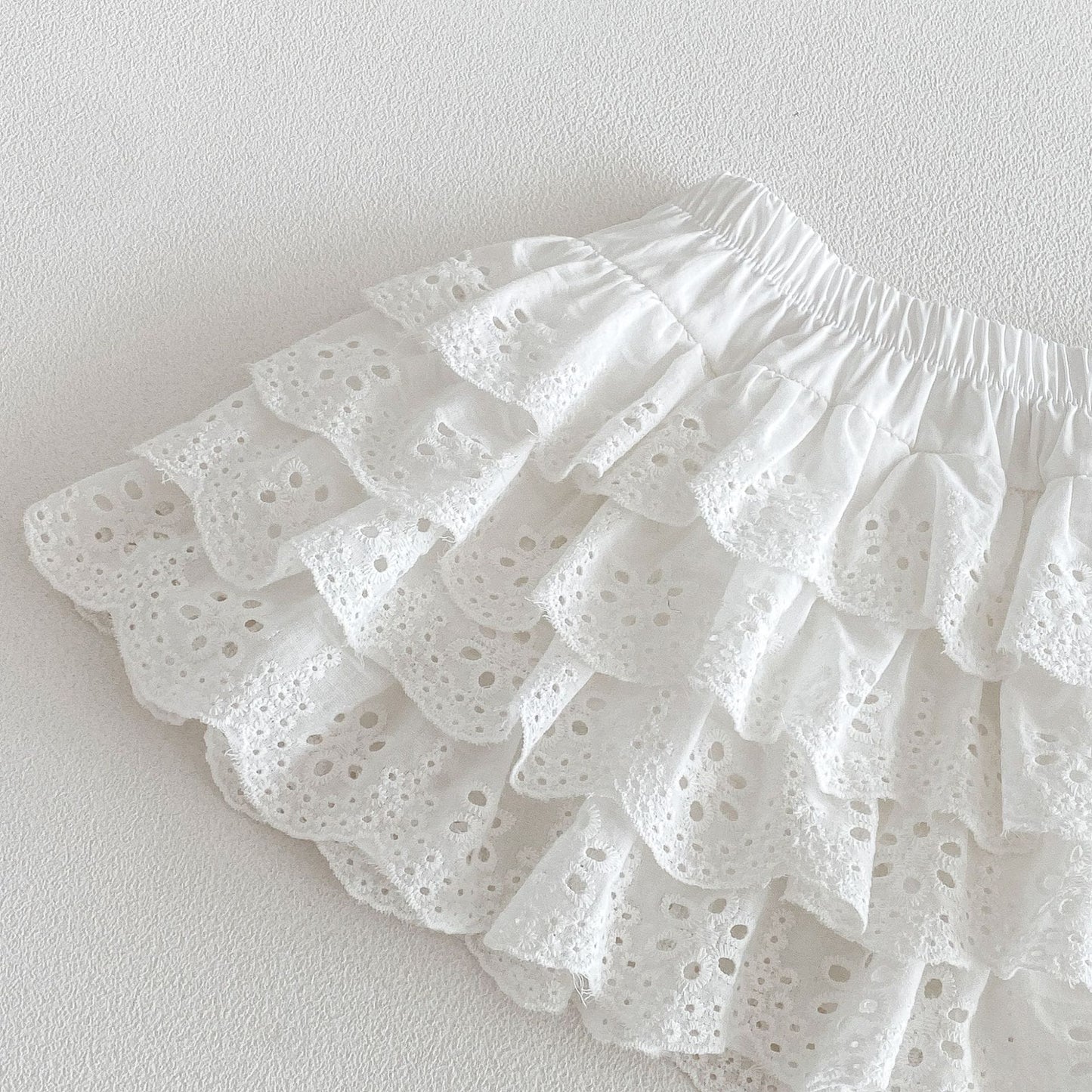 Layered Ruffle Cotton Skirt レース ギンガムチェック スカート【mh0012706】 angou スカート