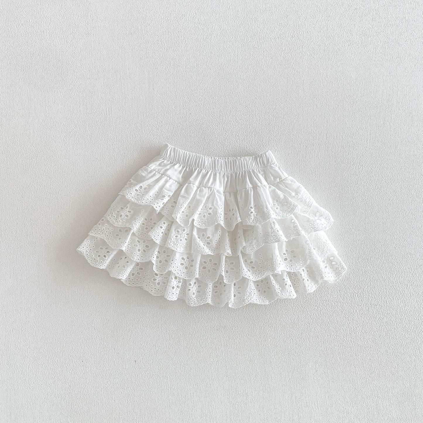 Layered Ruffle Cotton Skirt レース ギンガムチェック スカート【mh0012706】 angou スカート