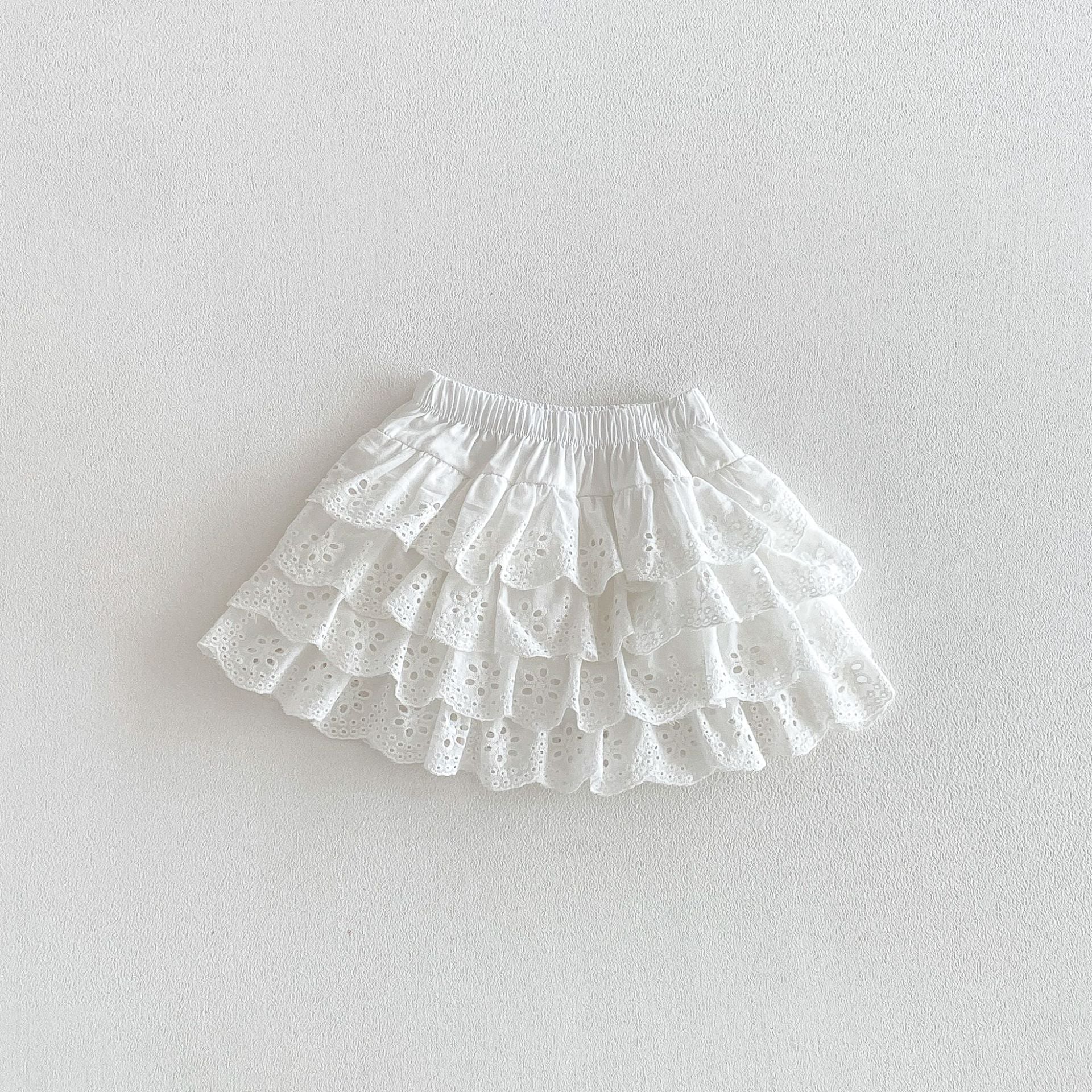 Layered Ruffle Cotton Skirt レース ギンガムチェック スカート【mh0012706】 angou スカート