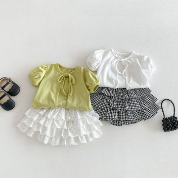 Layered Ruffle Cotton Skirt レース ギンガムチェック スカート【mh0012706】 angou スカート