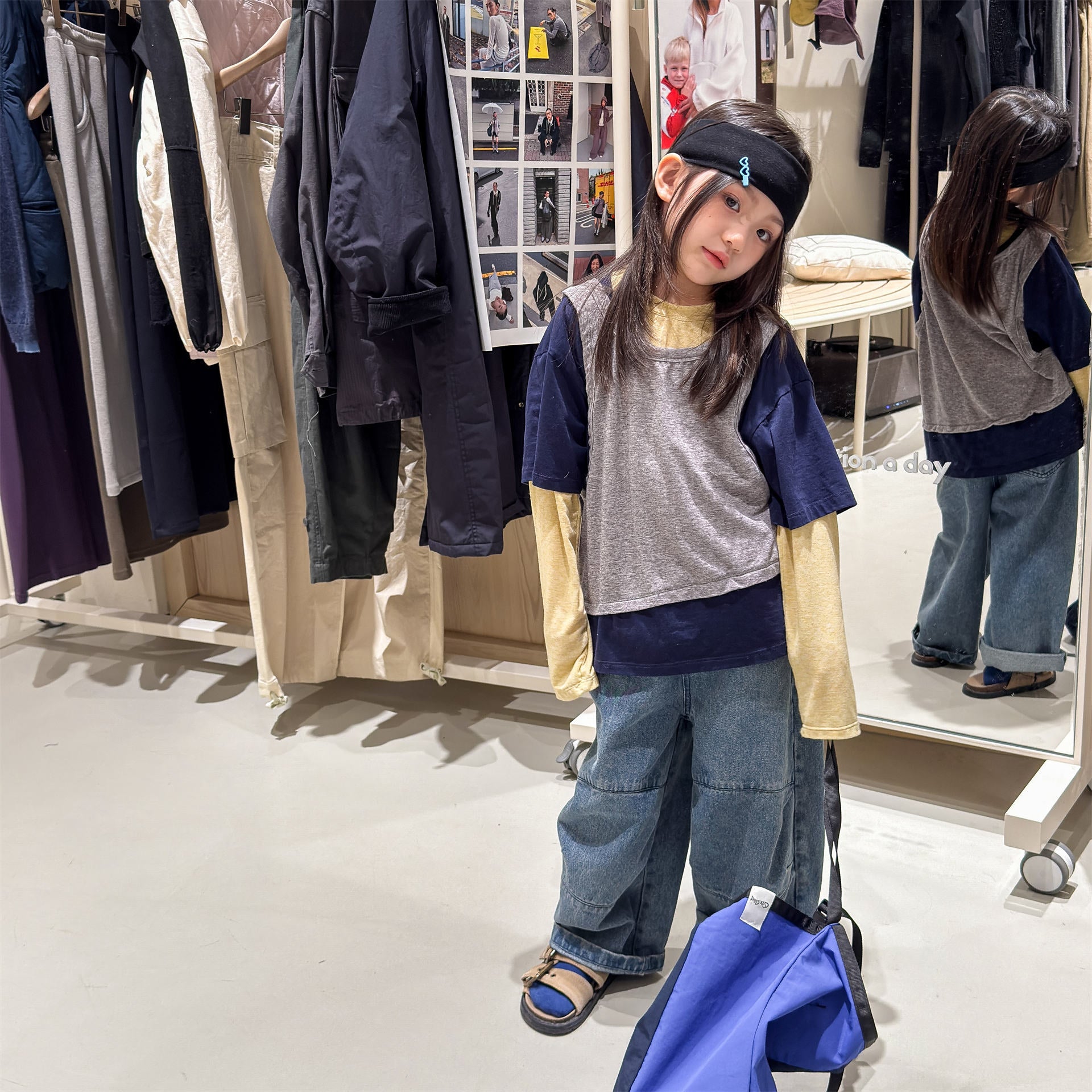 Layered Sleeveless Top T-shirt セット 重ね着風 長袖 Tシャツ【mh0012476】 ADbaby 長袖Tシャツ