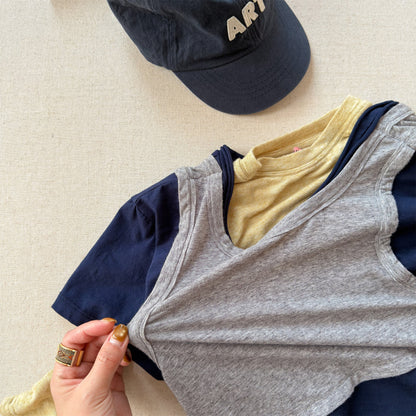 Layered Sleeveless Top T-shirt セット 重ね着風 長袖 Tシャツ【mh0012476】 ADbaby 長袖Tシャツ