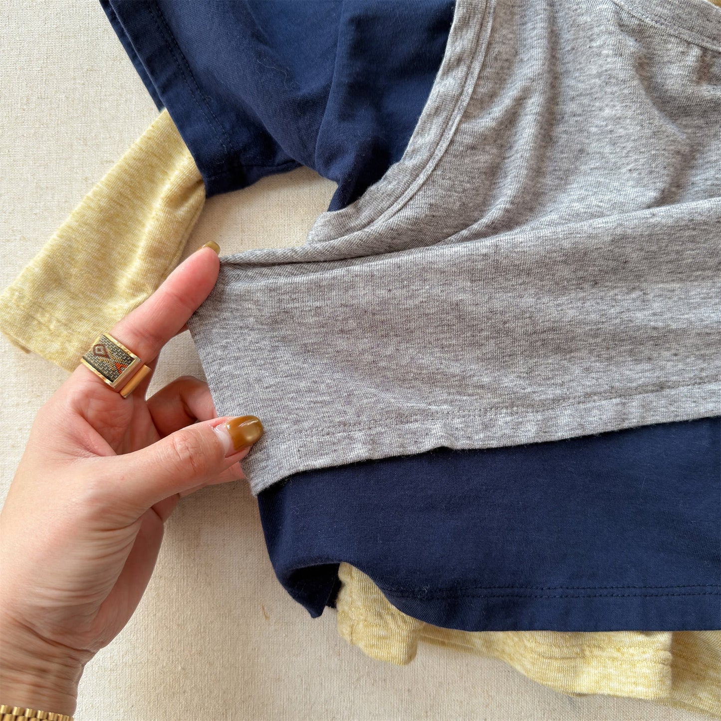 Layered Sleeveless Top T-shirt セット 重ね着風 長袖 Tシャツ【mh0012476】 ADbaby 長袖Tシャツ