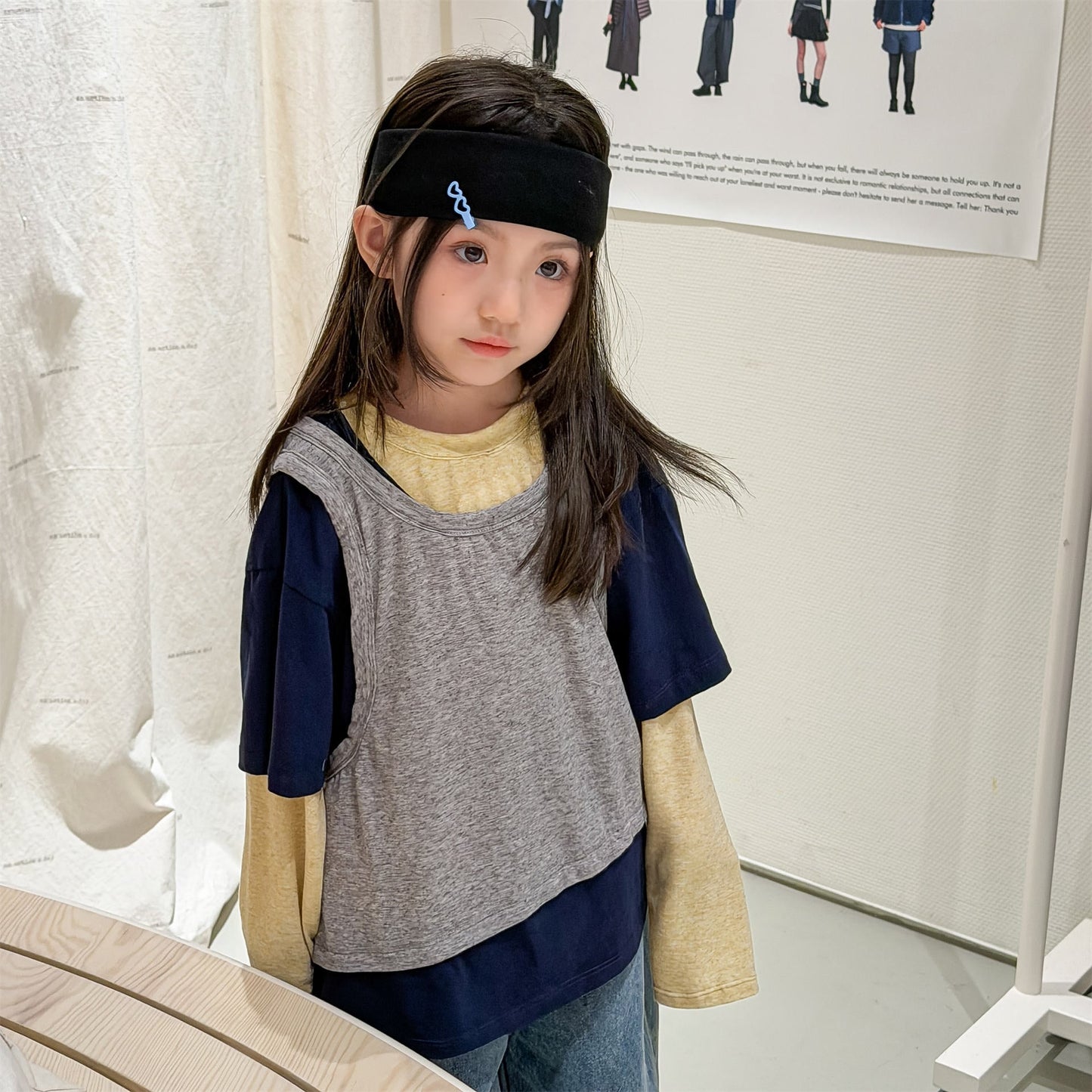 Layered Sleeveless Top T-shirt セット 重ね着風 長袖 Tシャツ【mh0012476】 ADbaby 長袖Tシャツ