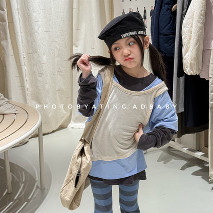 Layered Sleeveless Top T-shirt セット 重ね着風 長袖 Tシャツ【mh0012476】 ADbaby 長袖Tシャツ