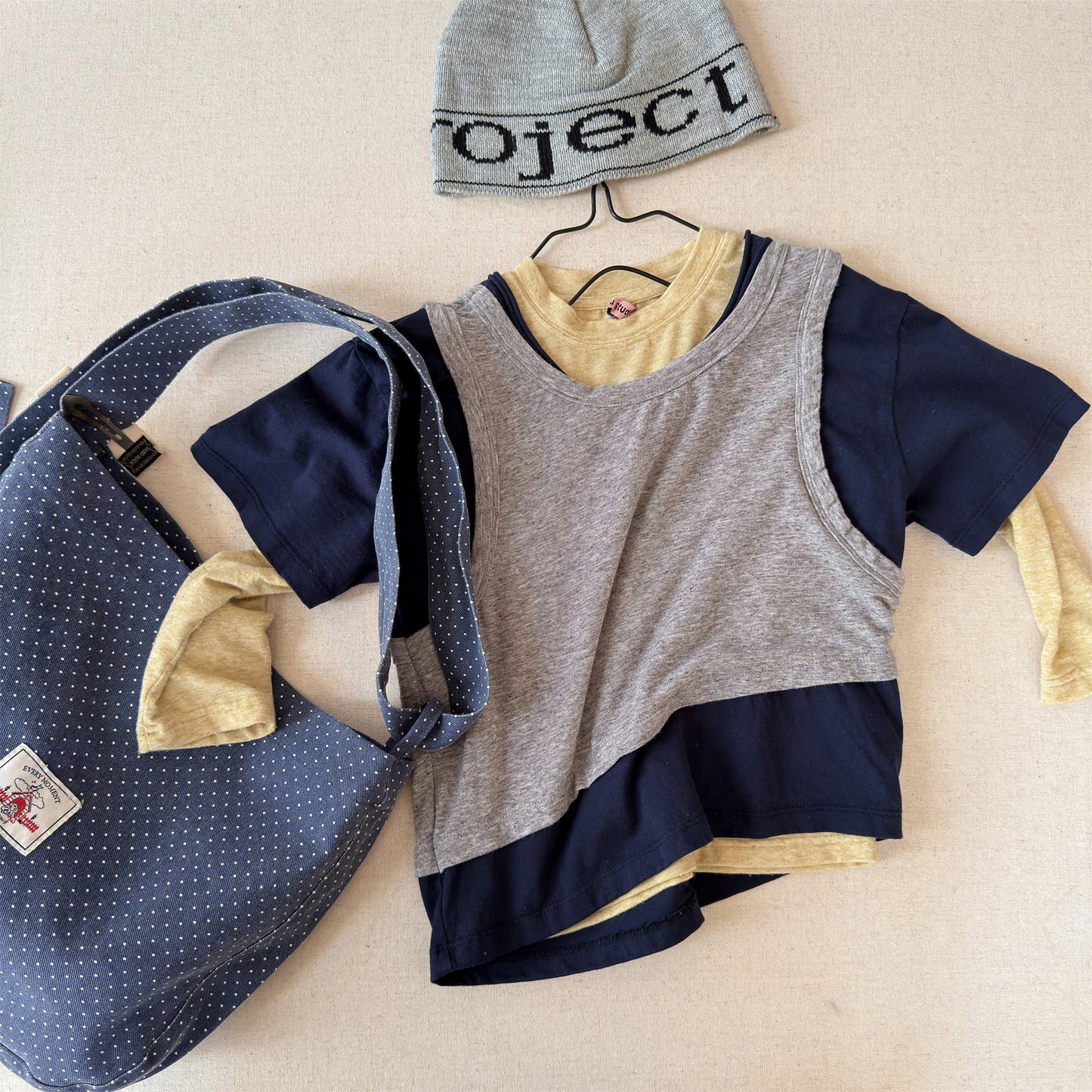 Layered Sleeveless Top T-shirt セット 重ね着風 長袖 Tシャツ【mh0012476】 Light Gray / 80cm ADbaby 長袖Tシャツ