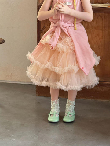 Layered Tulle Puffy Skirt チュール ティアード ミニスカート【mh0012868】 Jianzidan スカート