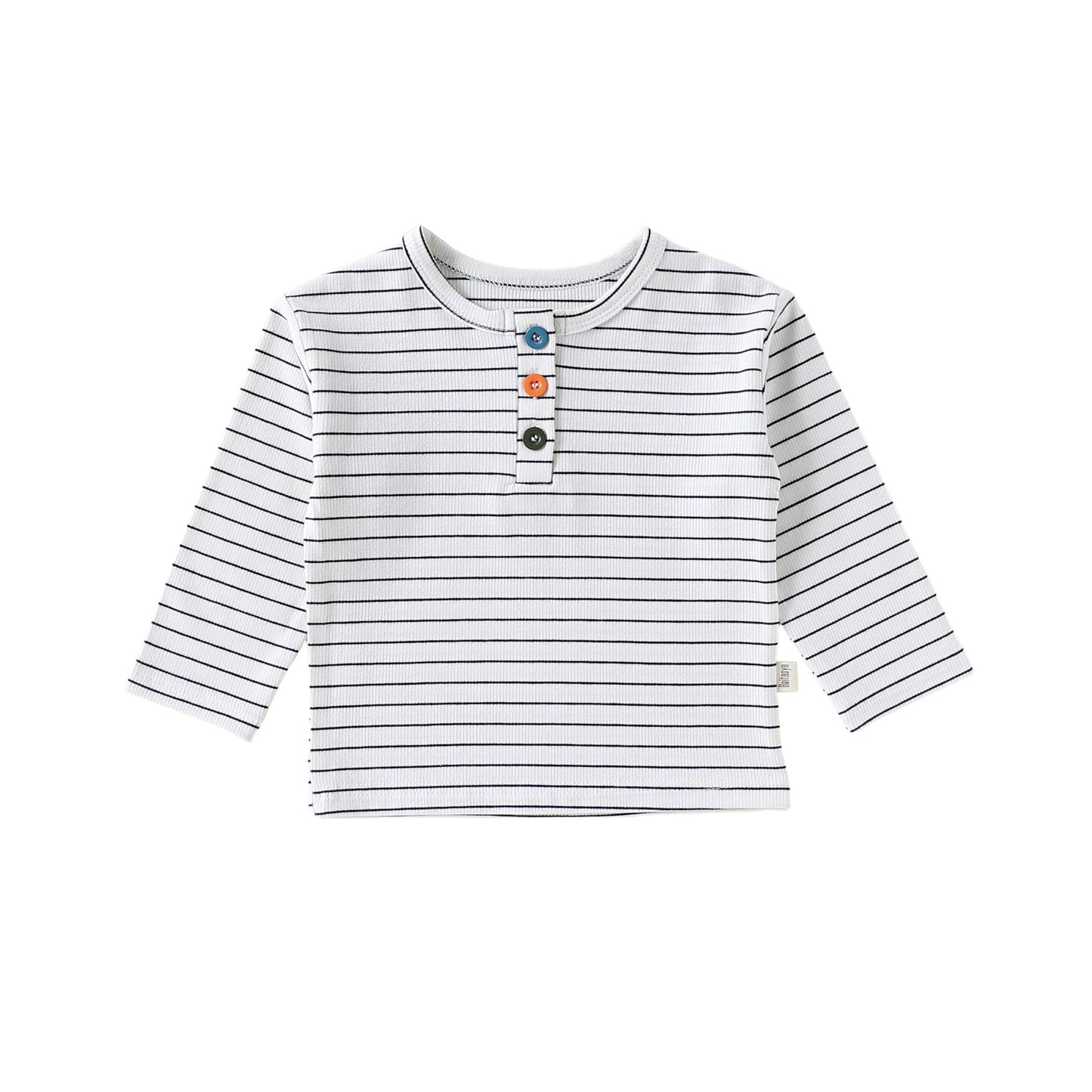 Lemon Embroidered Overalls レモン刺繍 オーバーオール【mh0012343】 73CM / Black and white stripes mamahalo shop