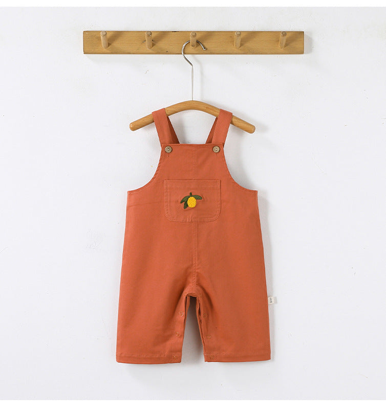 Lemon Embroidered Overalls レモン刺繍 オーバーオール【mh0012343】 Beitaoya