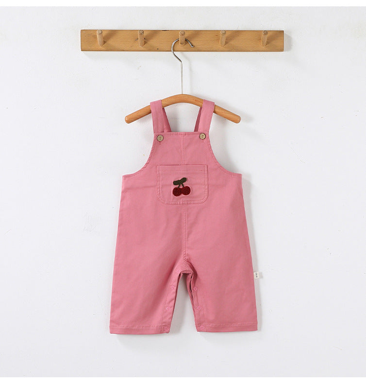 Lemon Embroidered Overalls レモン刺繍 オーバーオール【mh0012343】 Beitaoya