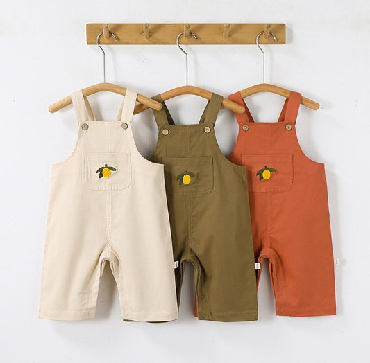 Lemon Embroidered Overalls レモン刺繍 オーバーオール【mh0012343】 Beitaoya