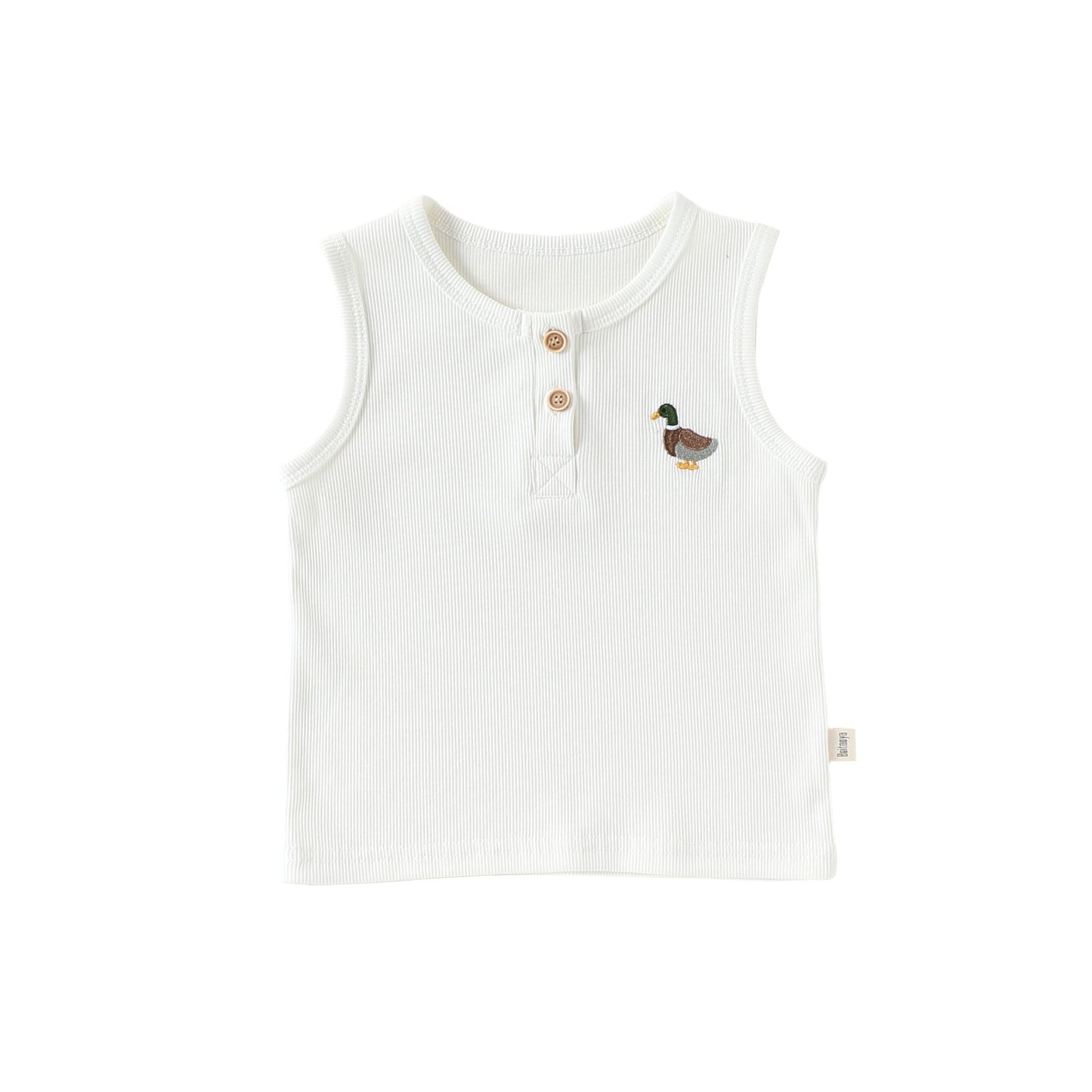 Lemon Striped Bib Shorts ストライプ 刺繍サロペット【mh0013036】 White / 73cm Beitaoya サロペットパンツ・サスペンダーパンツ