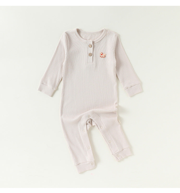Lenzing Modal Long-Sleeve Romper モダール 長袖ロンパース【mh0012325】 66cm / apricot mamahalo shop
