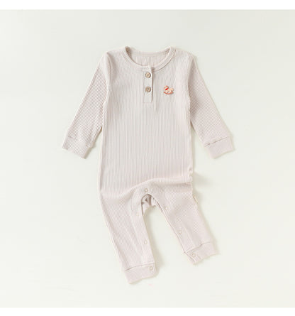 Lenzing Modal Long-Sleeve Romper モダール 長袖ロンパース【mh0012325】 66cm / apricot mamahalo shop