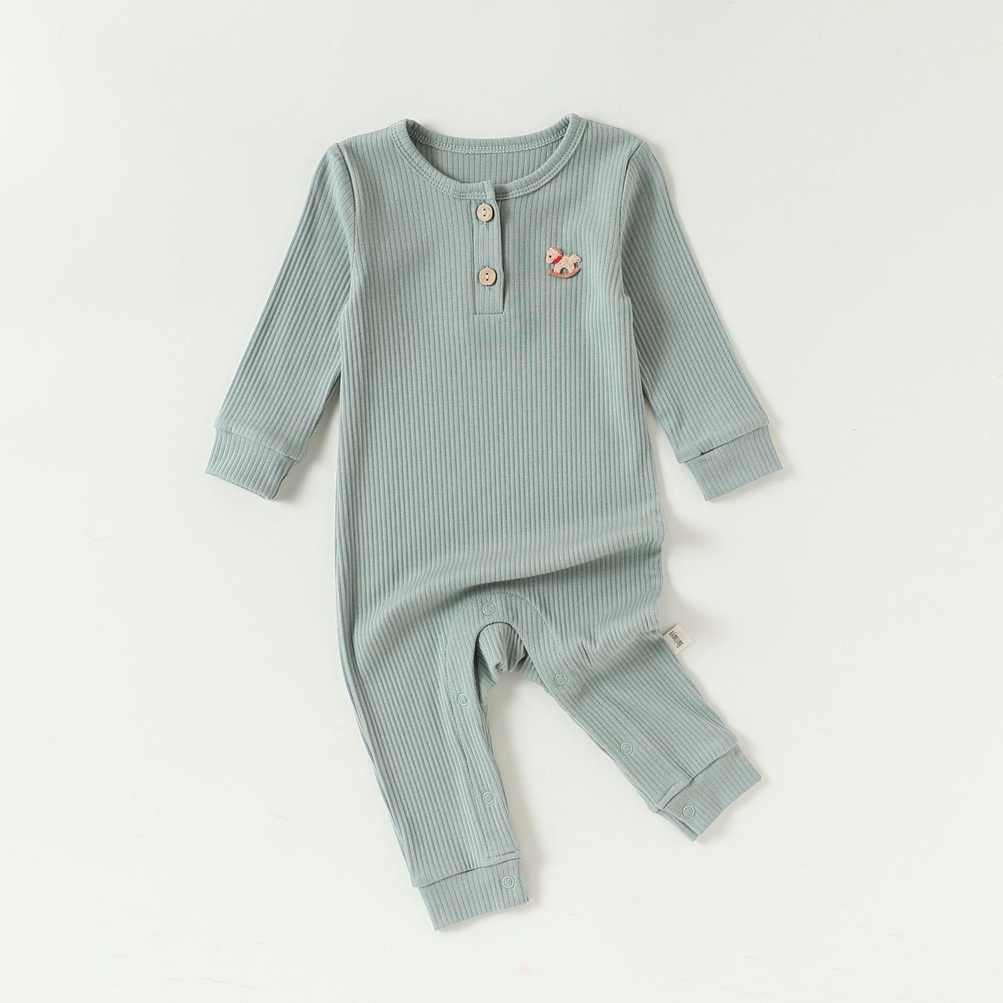 Lenzing Modal Long-Sleeve Romper モダール 長袖ロンパース【mh0012325】 66cm / Bean green mamahalo shop