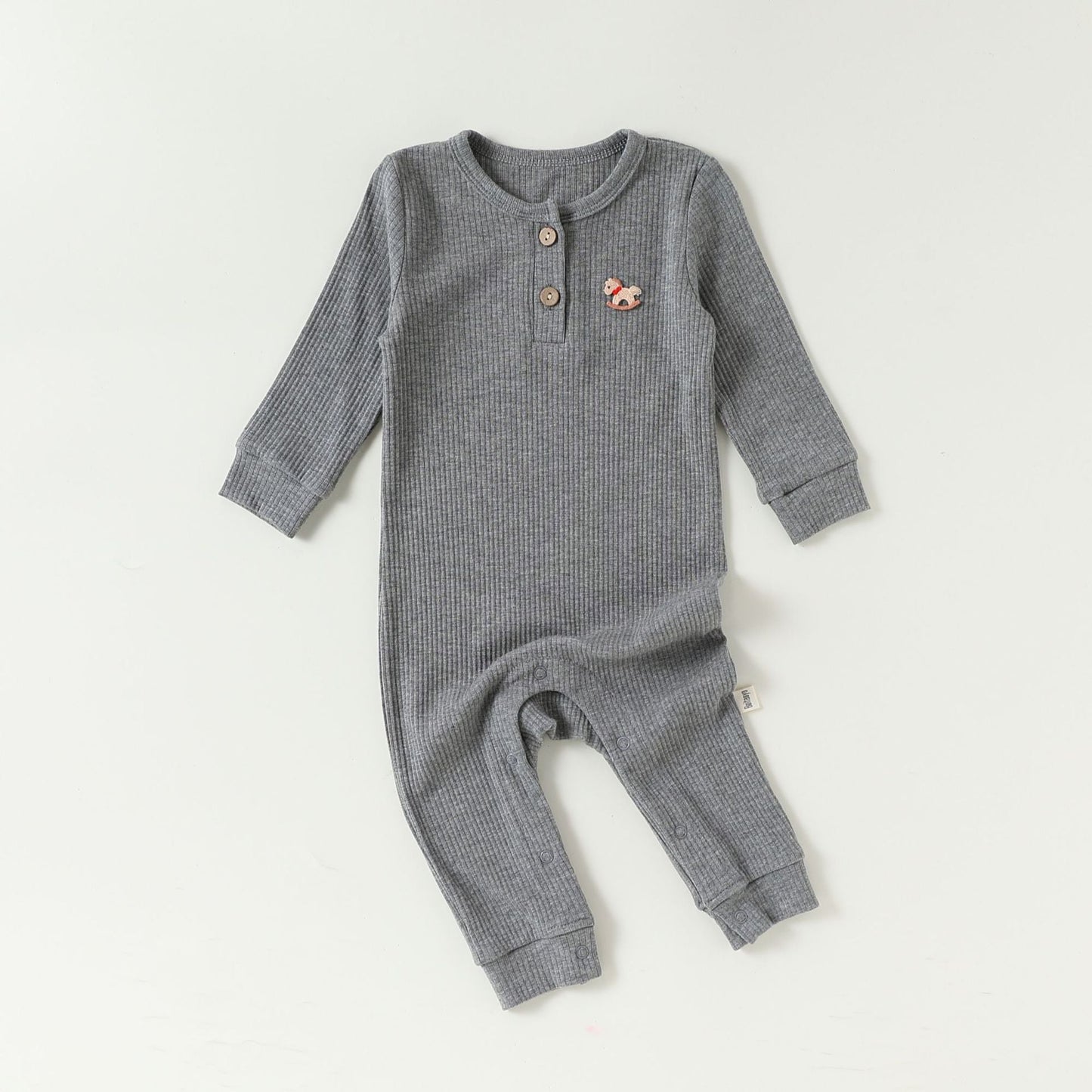 Lenzing Modal Long-Sleeve Romper モダール 長袖ロンパース【mh0012325】 66cm / flecking gray mamahalo shop