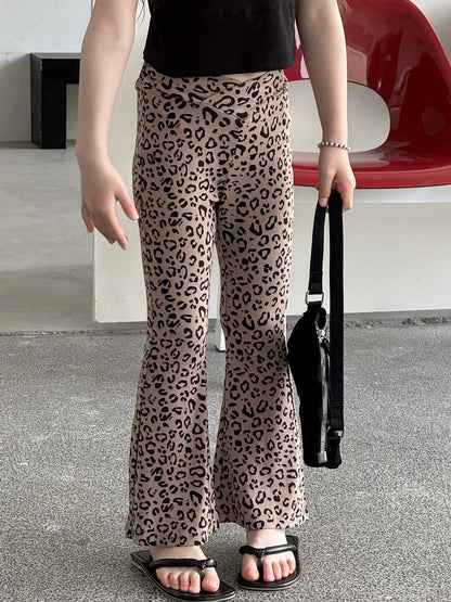 Leopard Flare Leggings フレア ロングパンツ【mh0013079】 Leopard / 100cm mamahalo kids ロングパンツ・スウェットパンツ