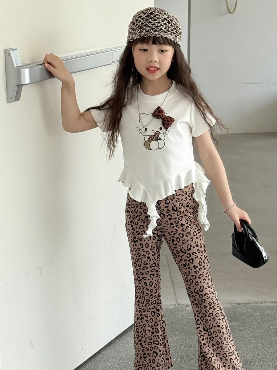 Leopard Flare Leggings フレア ロングパンツ【mh0013079】 mamahalo kids ロングパンツ・スウェットパンツ