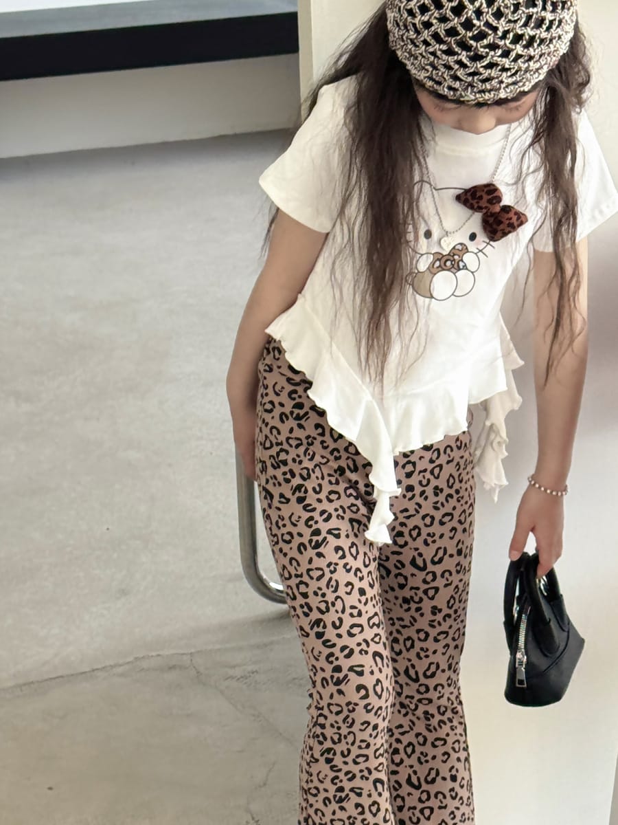 Leopard Flare Leggings フレア ロングパンツ【mh0013079】 mamahalo kids ロングパンツ・スウェットパンツ