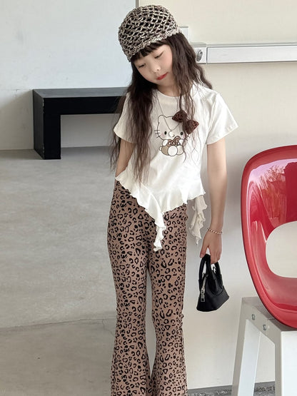 Leopard Flare Leggings フレア ロングパンツ【mh0013079】 mamahalo kids ロングパンツ・スウェットパンツ