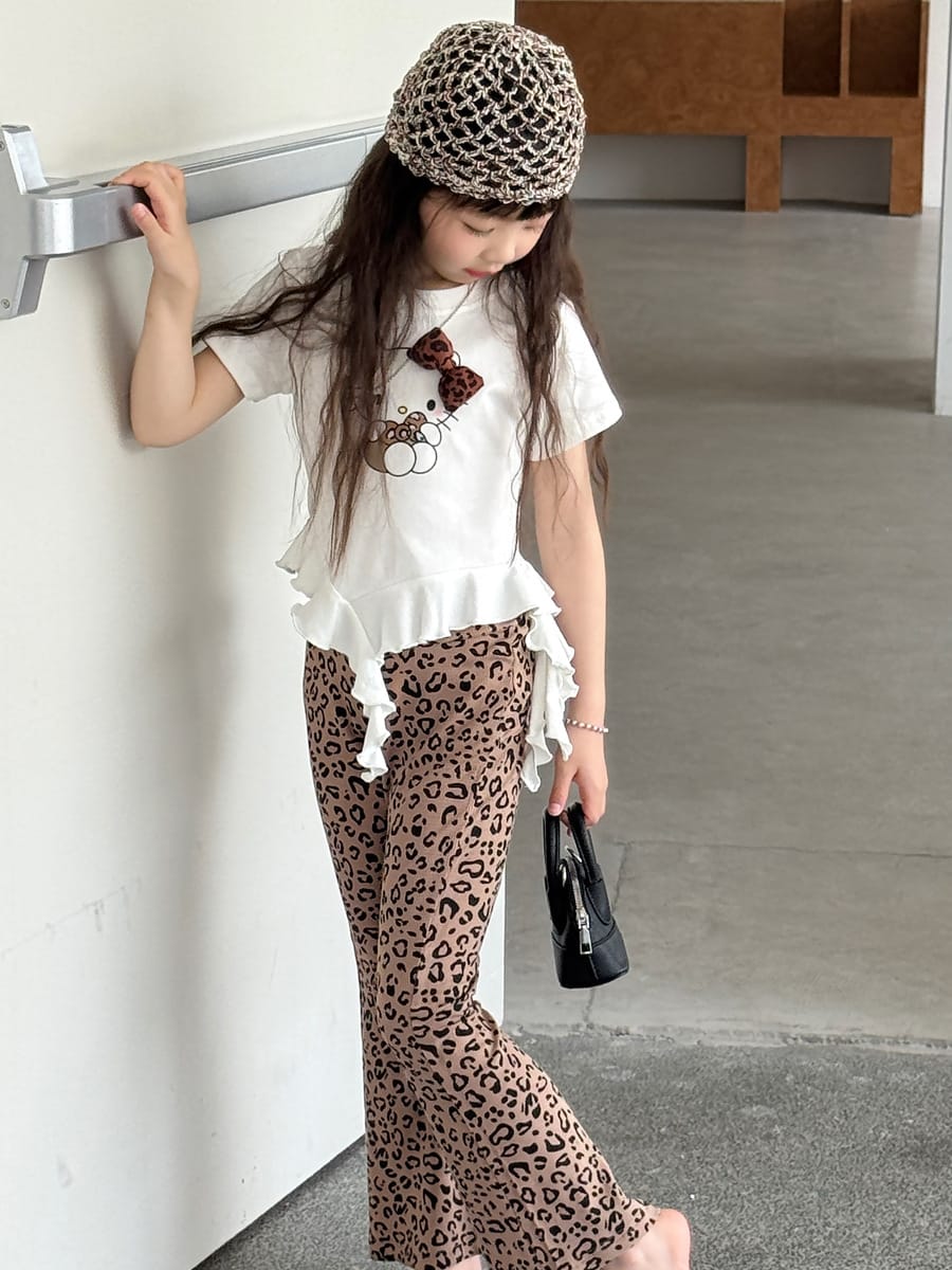 Leopard Flare Leggings フレア ロングパンツ【mh0013079】 mamahalo kids ロングパンツ・スウェットパンツ
