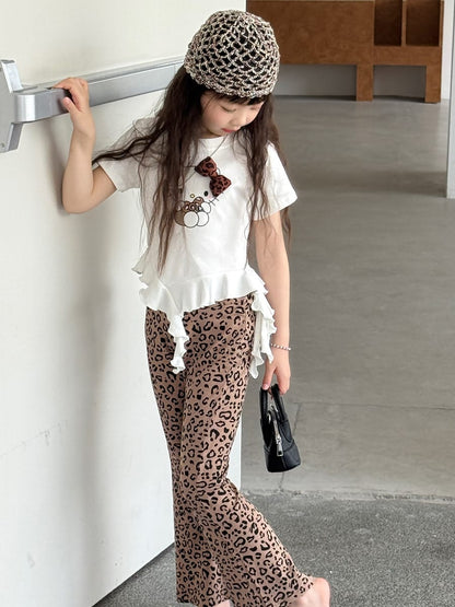 Leopard Flare Leggings フレア ロングパンツ【mh0013079】 mamahalo kids ロングパンツ・スウェットパンツ