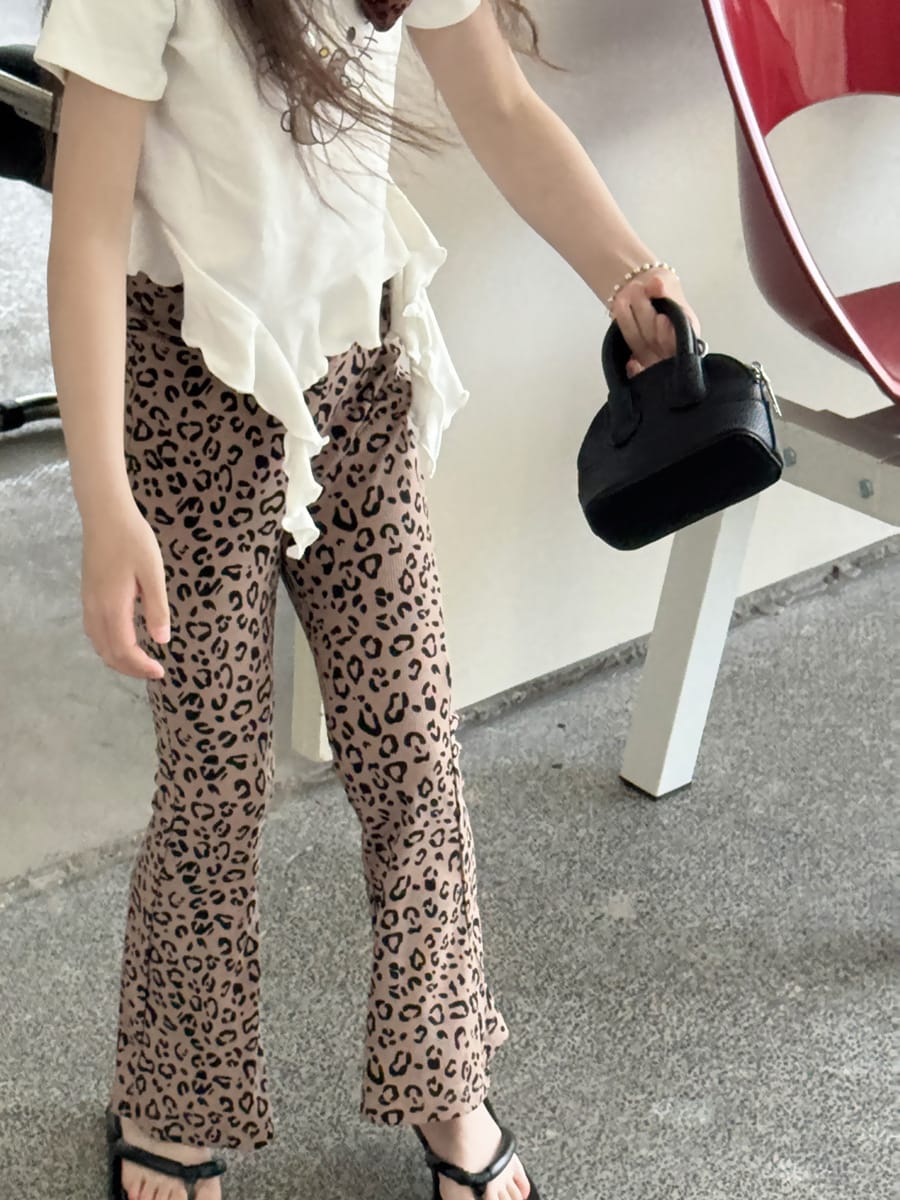 Leopard Flare Leggings フレア ロングパンツ【mh0013079】 mamahalo kids ロングパンツ・スウェットパンツ