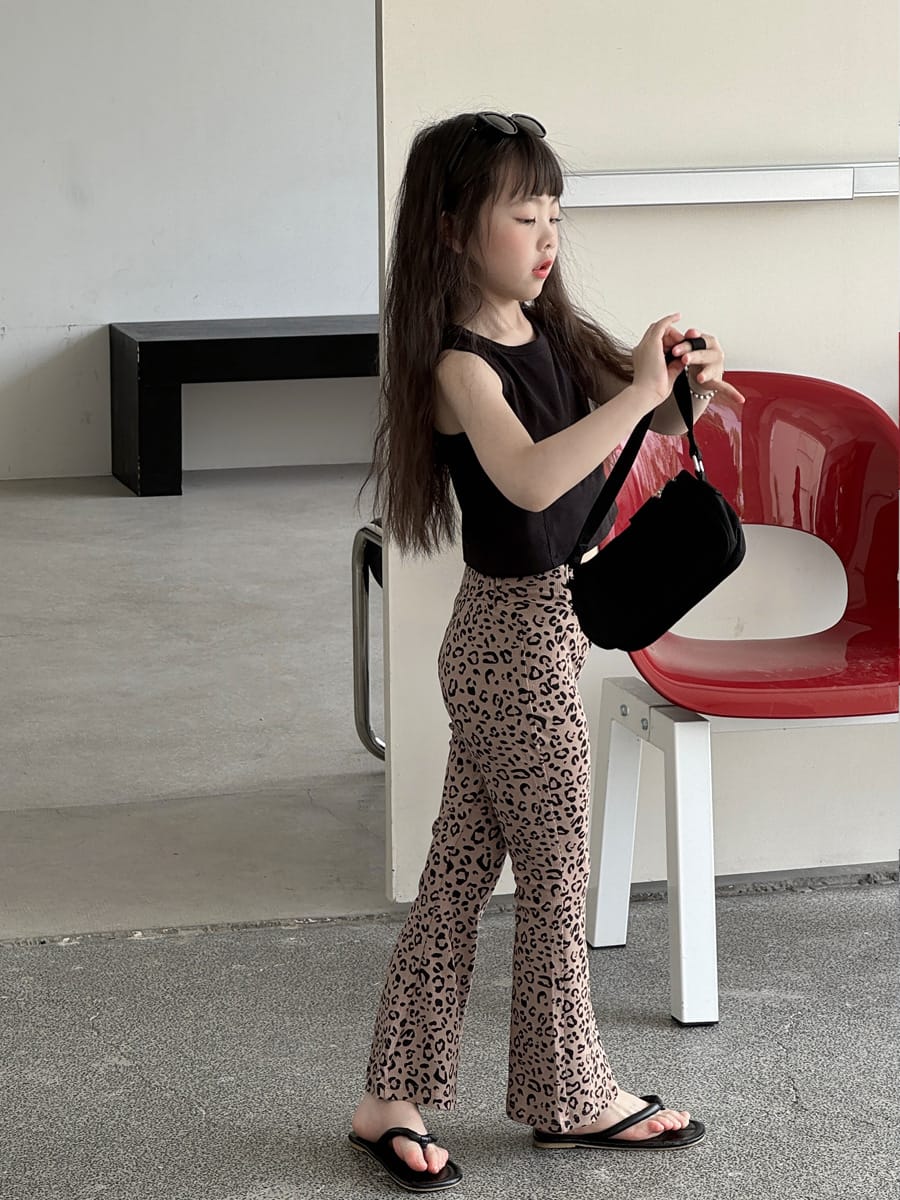 Leopard Flare Leggings フレア ロングパンツ【mh0013079】 mamahalo kids ロングパンツ・スウェットパンツ