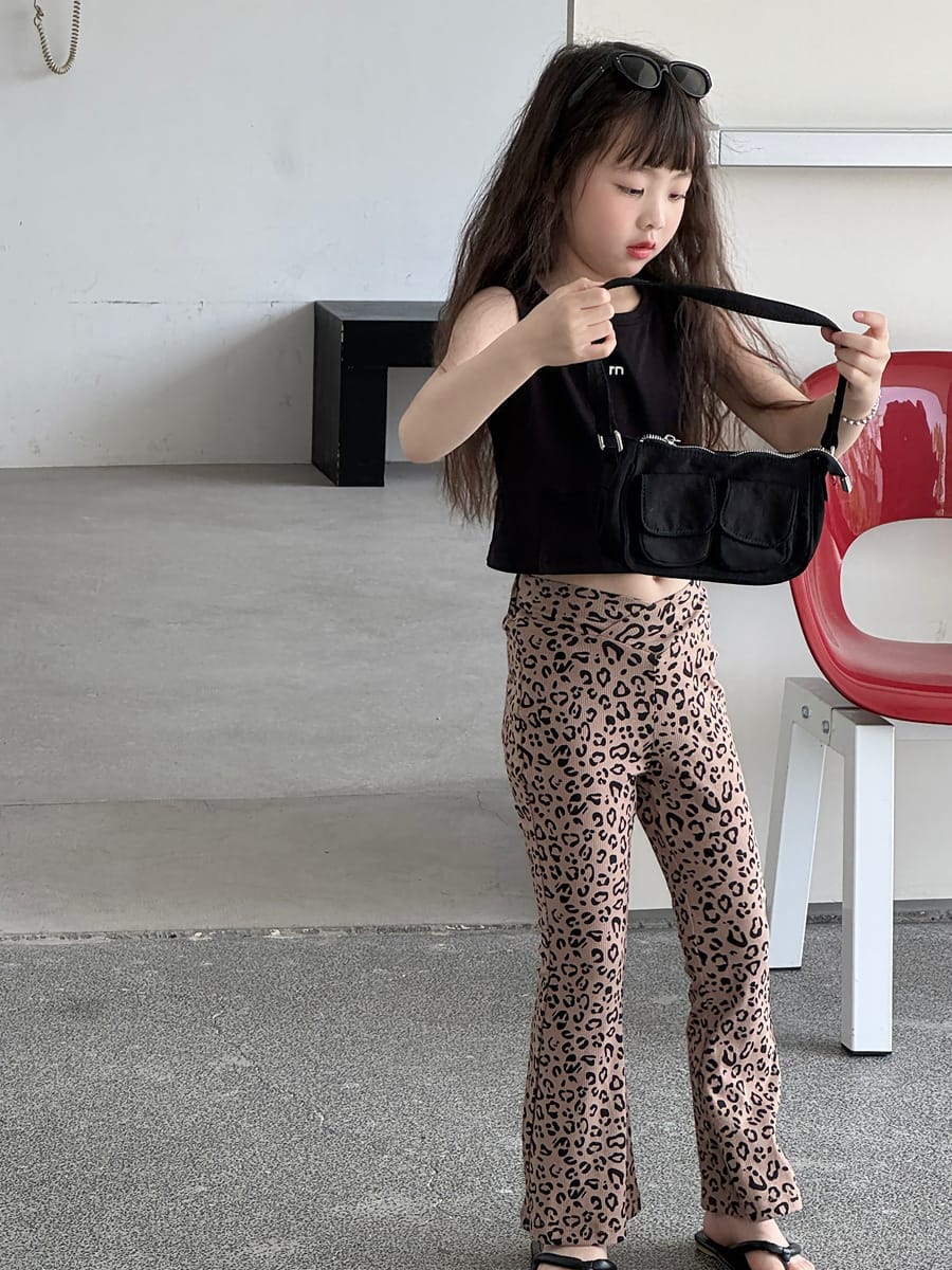Leopard Flare Leggings フレア ロングパンツ【mh0013079】 mamahalo kids ロングパンツ・スウェットパンツ