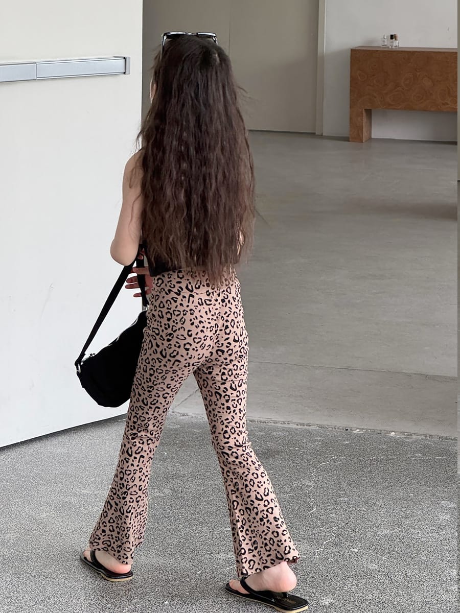 Leopard Flare Leggings フレア ロングパンツ【mh0013079】 mamahalo kids ロングパンツ・スウェットパンツ