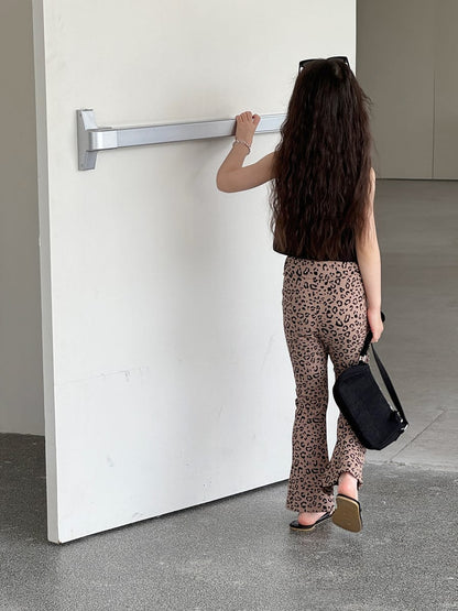 Leopard Flare Leggings フレア ロングパンツ【mh0013079】 mamahalo kids ロングパンツ・スウェットパンツ