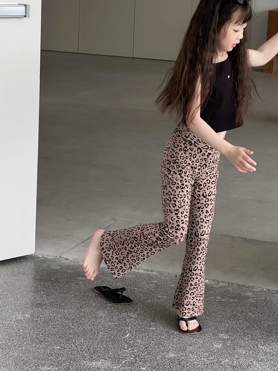 Leopard Flare Leggings フレア ロングパンツ【mh0013079】 mamahalo kids ロングパンツ・スウェットパンツ