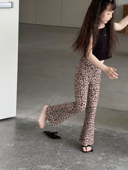 Leopard Flare Leggings フレア ロングパンツ【mh0013079】 mamahalo kids ロングパンツ・スウェットパンツ