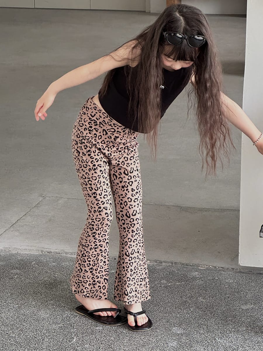 Leopard Flare Leggings フレア ロングパンツ【mh0013079】 mamahalo kids ロングパンツ・スウェットパンツ