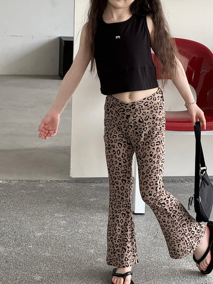 Leopard Flare Leggings フレア ロングパンツ【mh0013079】 mamahalo kids ロングパンツ・スウェットパンツ