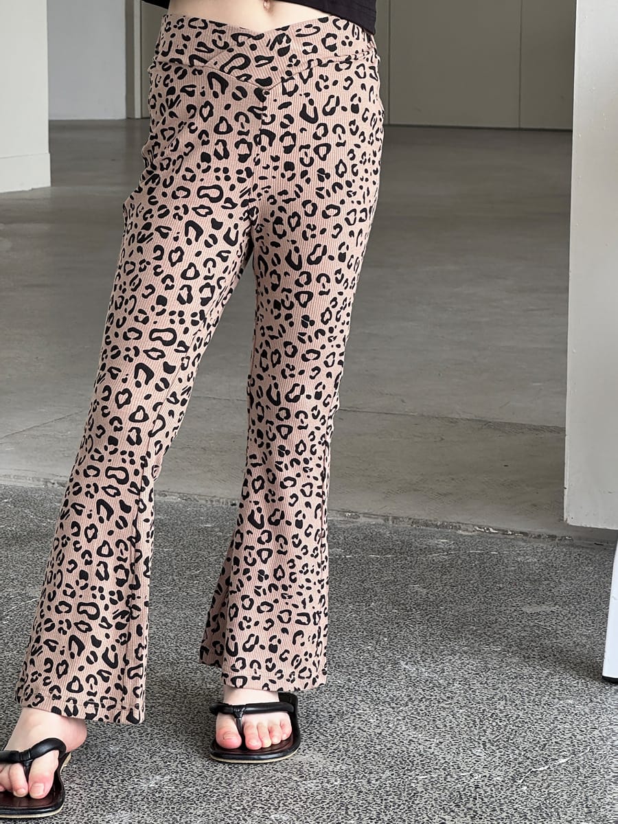 Leopard Flare Leggings フレア ロングパンツ【mh0013079】 mamahalo kids ロングパンツ・スウェットパンツ