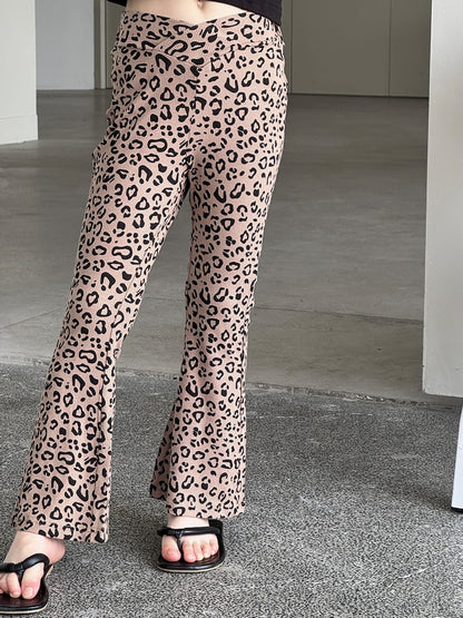 Leopard Flare Leggings フレア ロングパンツ【mh0013079】 mamahalo kids ロングパンツ・スウェットパンツ