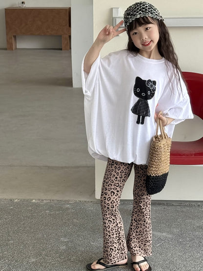 Leopard Flare Leggings フレア ロングパンツ【mh0013079】 mamahalo kids ロングパンツ・スウェットパンツ