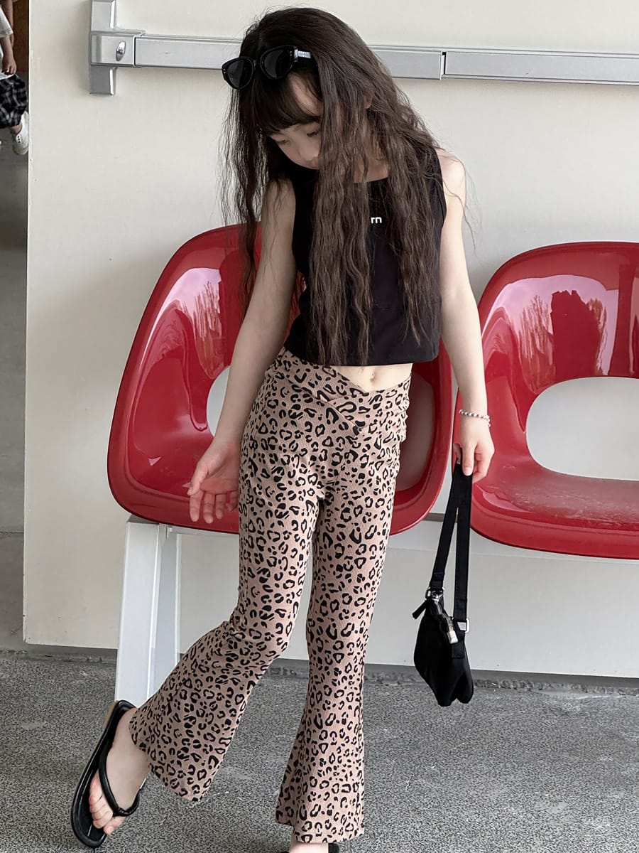 Leopard Flare Leggings フレア ロングパンツ【mh0013079】 mamahalo kids ロングパンツ・スウェットパンツ