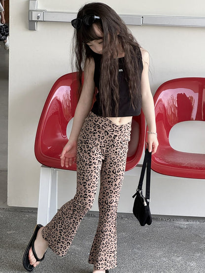 Leopard Flare Leggings フレア ロングパンツ【mh0013079】 mamahalo kids ロングパンツ・スウェットパンツ