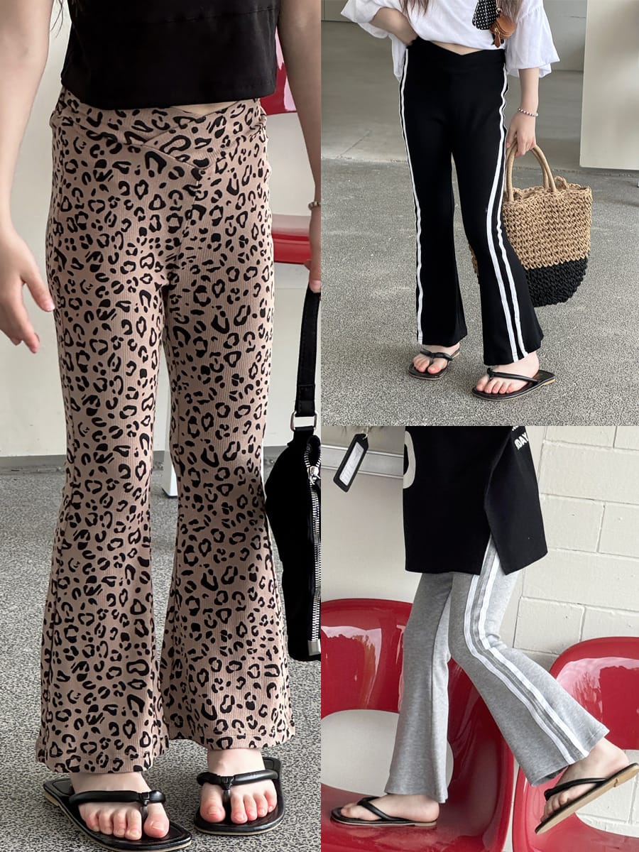 Leopard Flare Leggings フレア ロングパンツ【mh0013079】 mamahalo kids ロングパンツ・スウェットパンツ