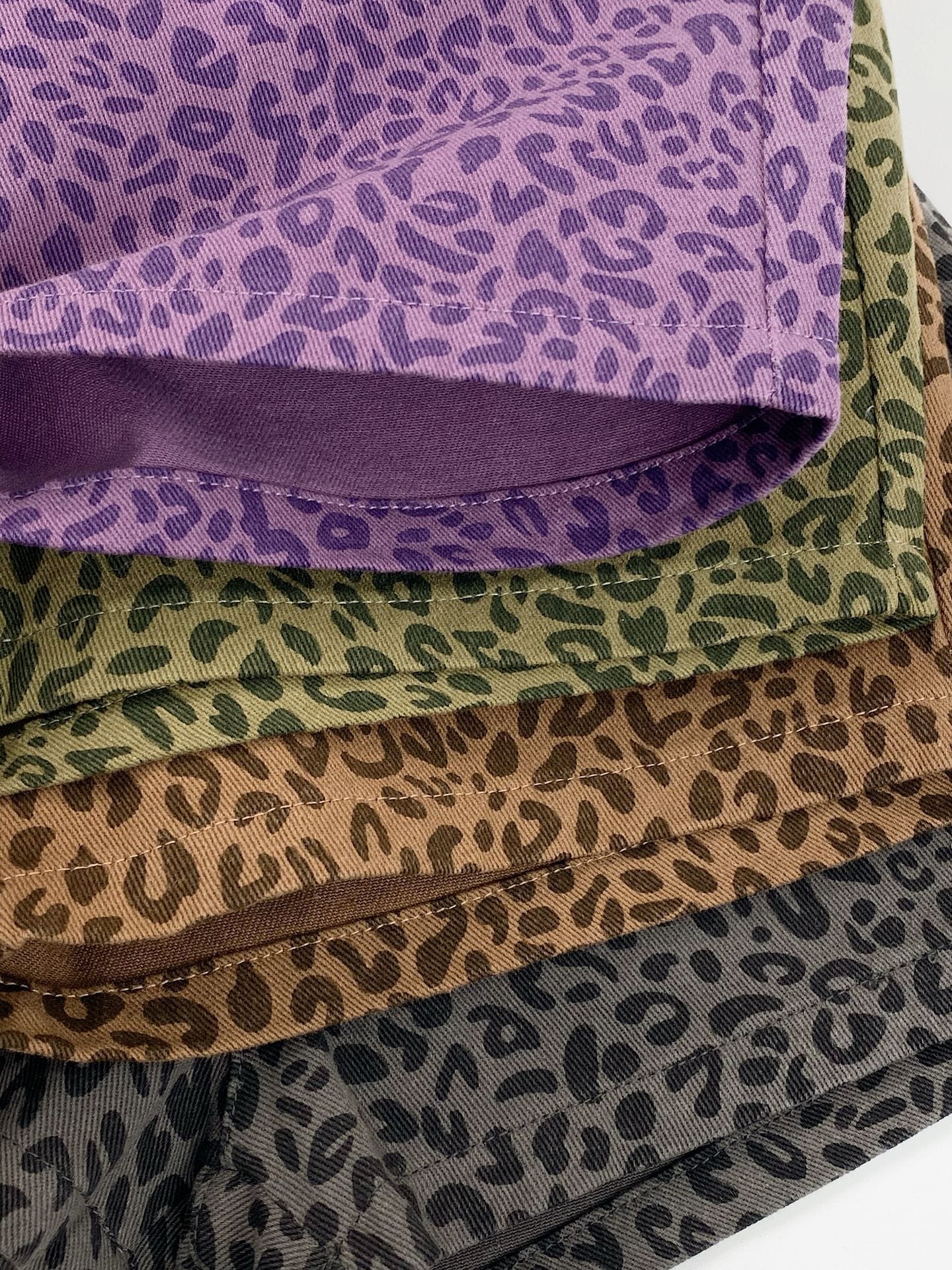 Leopard Patterned Cotton Shorts レオパード ショートパンツ【mh0013475】 Gikv king ハーフパンツ・ショートパンツ