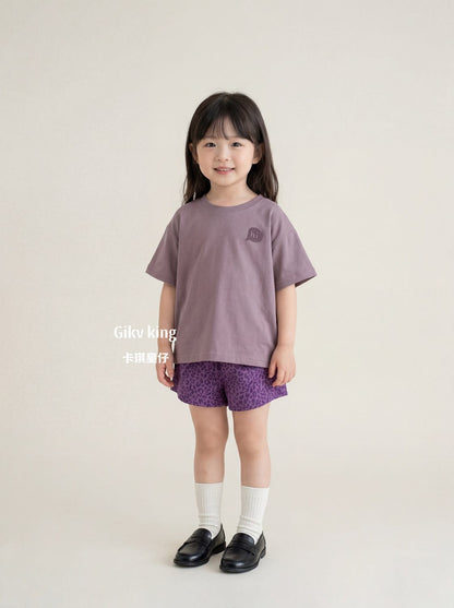 レオパード柄ショートパンツ（パープル系）