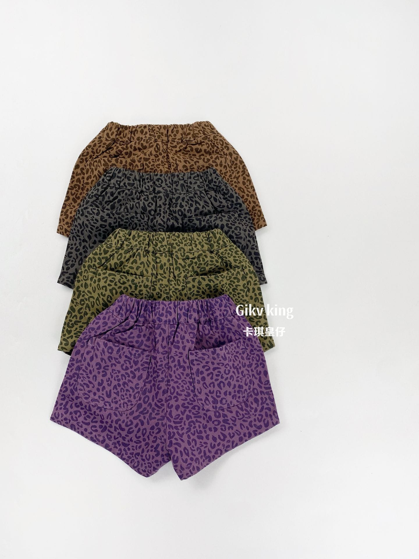 Leopard Patterned Cotton Shorts レオパード ショートパンツ【mh0013475】 Gikv king ハーフパンツ・ショートパンツ
